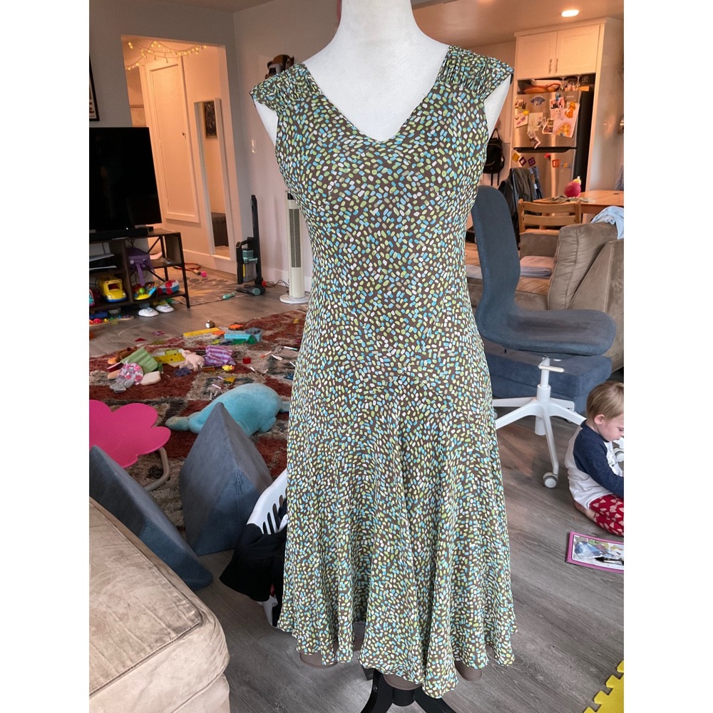 Vintage Talbots 100% Silk Bias Cut Petite Midi Dress Fairycore Whimsigoth 4P